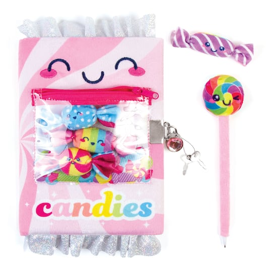 Make It Real™ 3C4G Candy Plush Pocket Locking Journal Set